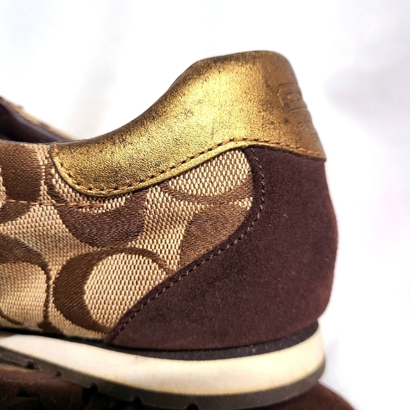 Coach Katelyn Gold Signature Sneaker Size 9.5 - Picture 5 of 6